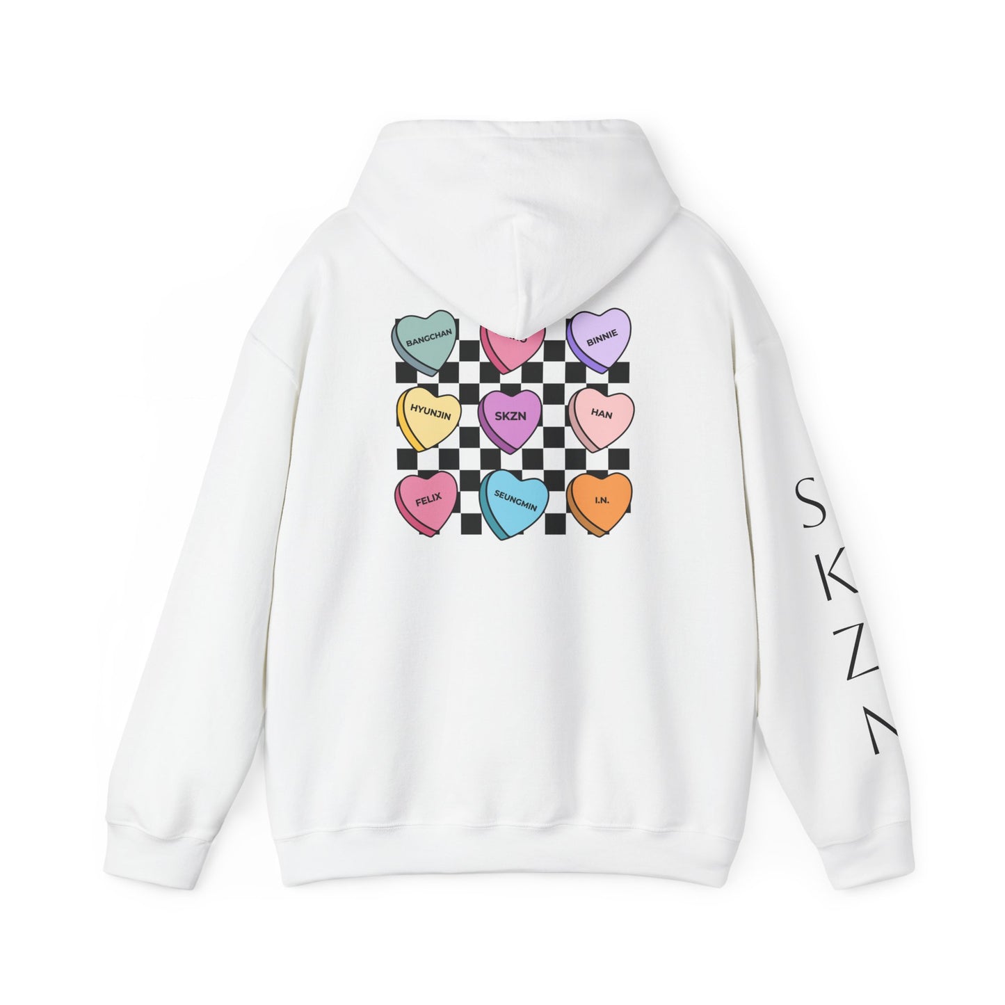 SKZNATION Unisex Hooded Sweatshirt - Just Stay Forever, Colorful Heart Design