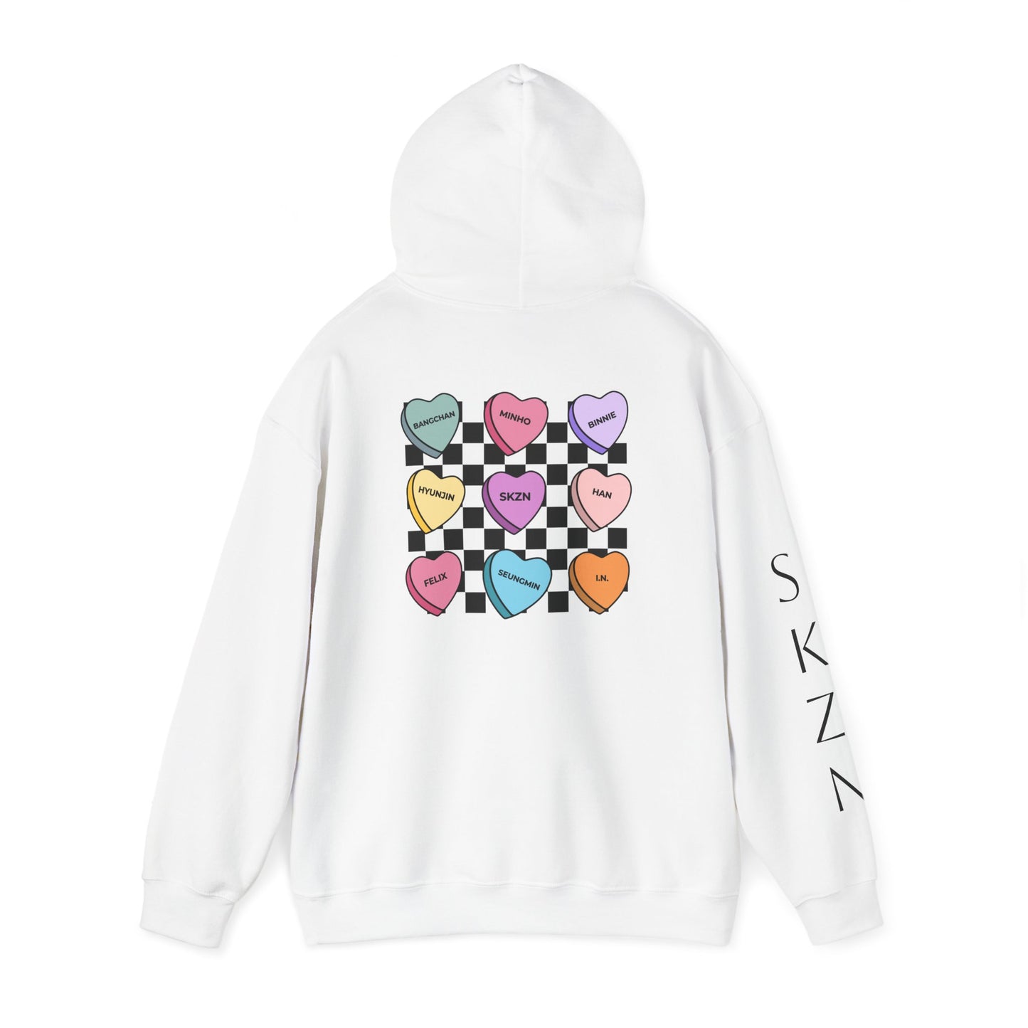 SKZNATION Unisex Hooded Sweatshirt - Just Stay Forever, Colorful Heart Design