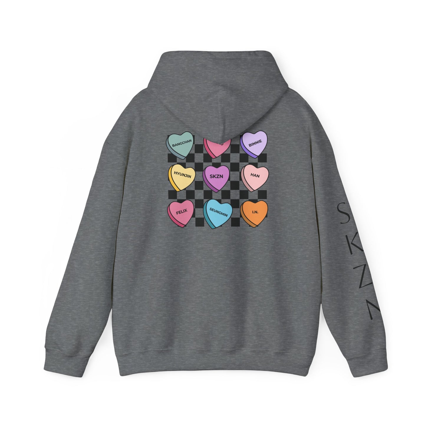 SKZNATION Unisex Hooded Sweatshirt - Just Stay Forever, Colorful Heart Design