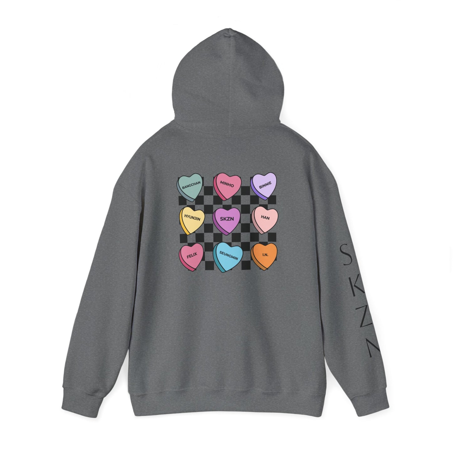 SKZNATION Unisex Hooded Sweatshirt - Just Stay Forever, Colorful Heart Design