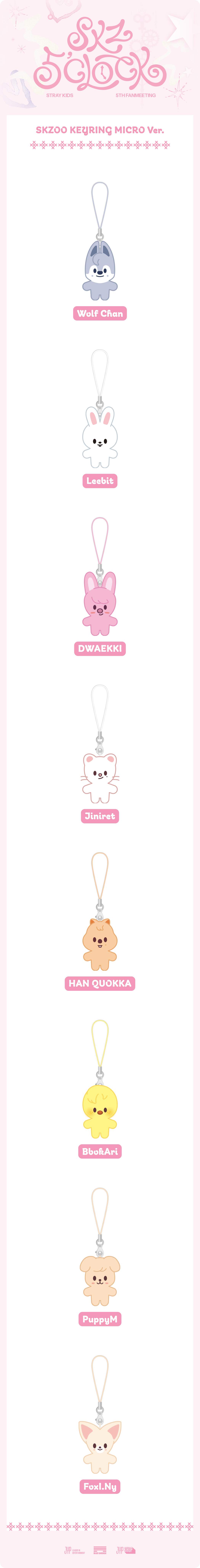 Stray Kids SKZOO KEYRING MICRO Ver. SKZ 5’CLOCK