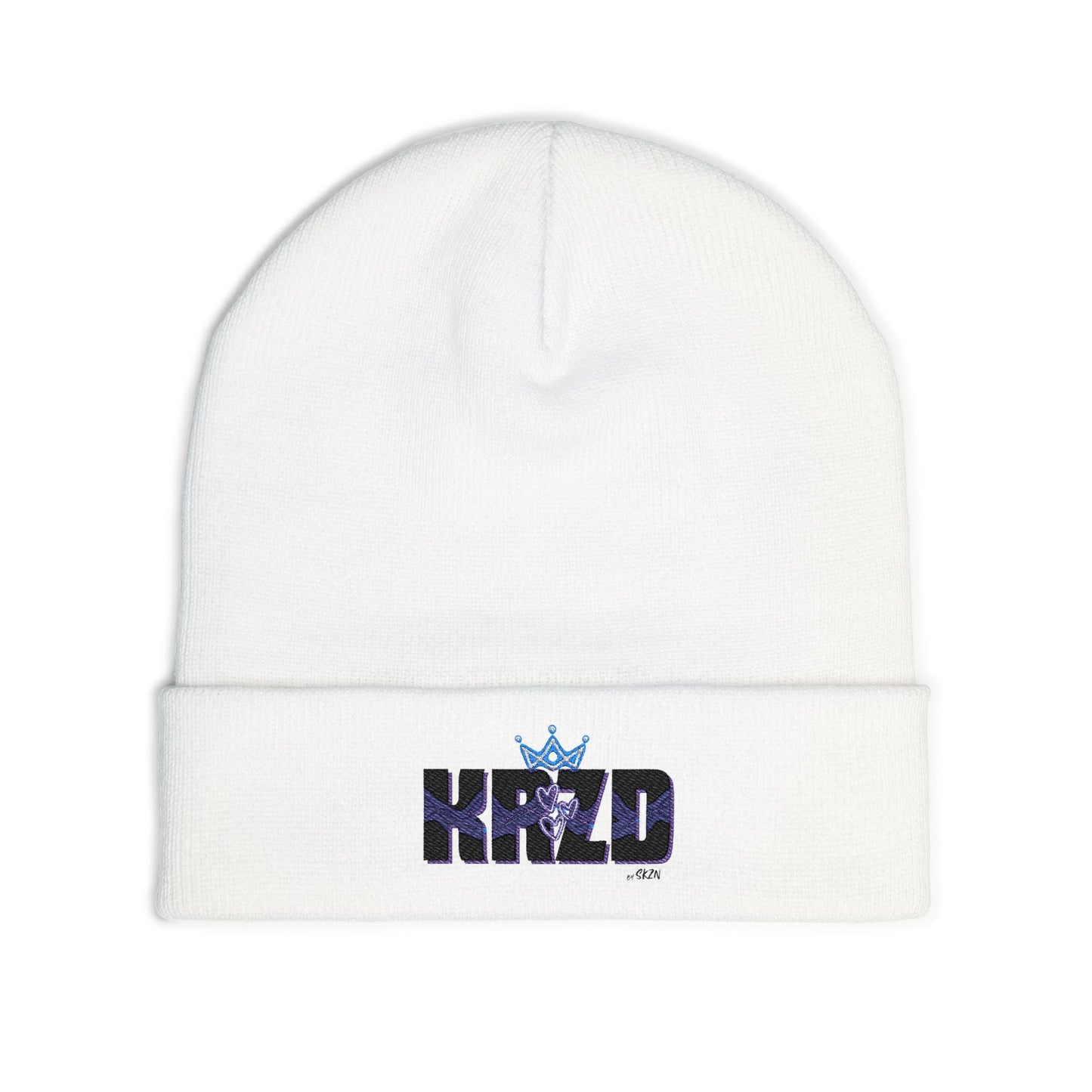 Knit Beanie with Embroidered Crown Design, Stylish Winter Hat, Fashionable Beanie for Teens, Cozy Headwear for Gifts, Casual Winter [...]