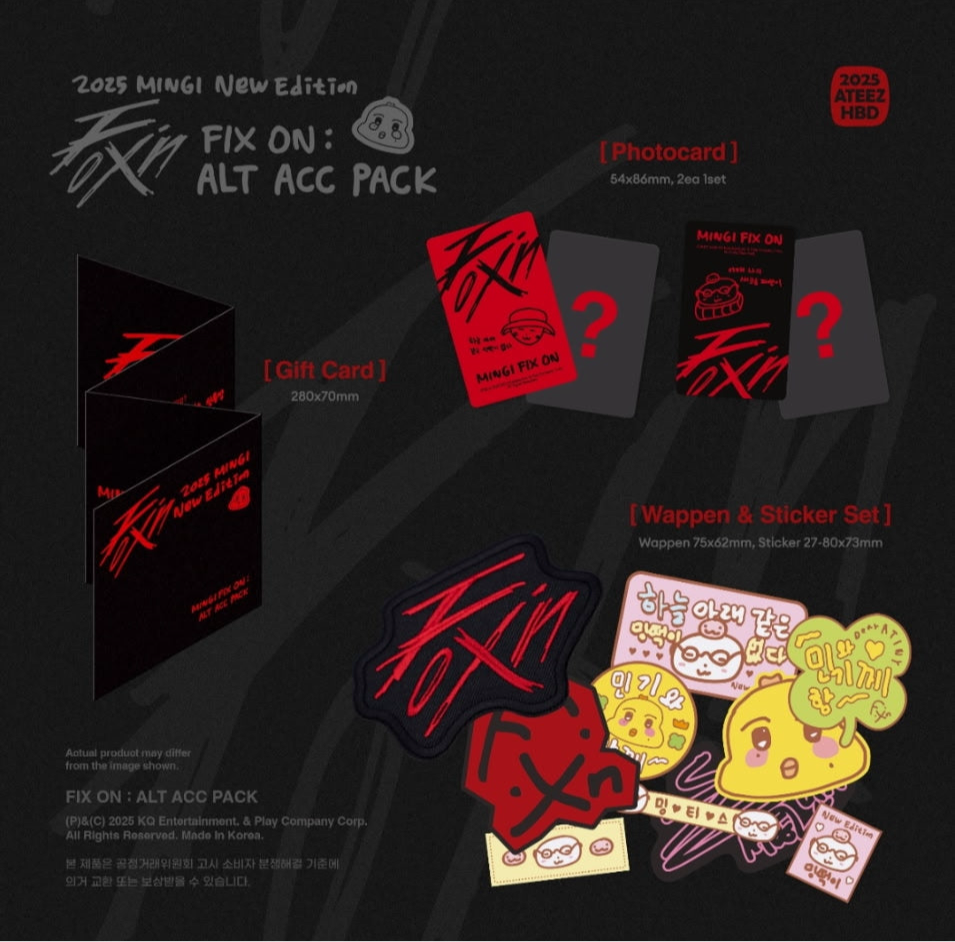 [PRE-ORDER- SHIPS NOVEMBER] ATEEZ - 2025 BIRTHDAY MD [MINGI] : FIX ON ALT ACC PACK