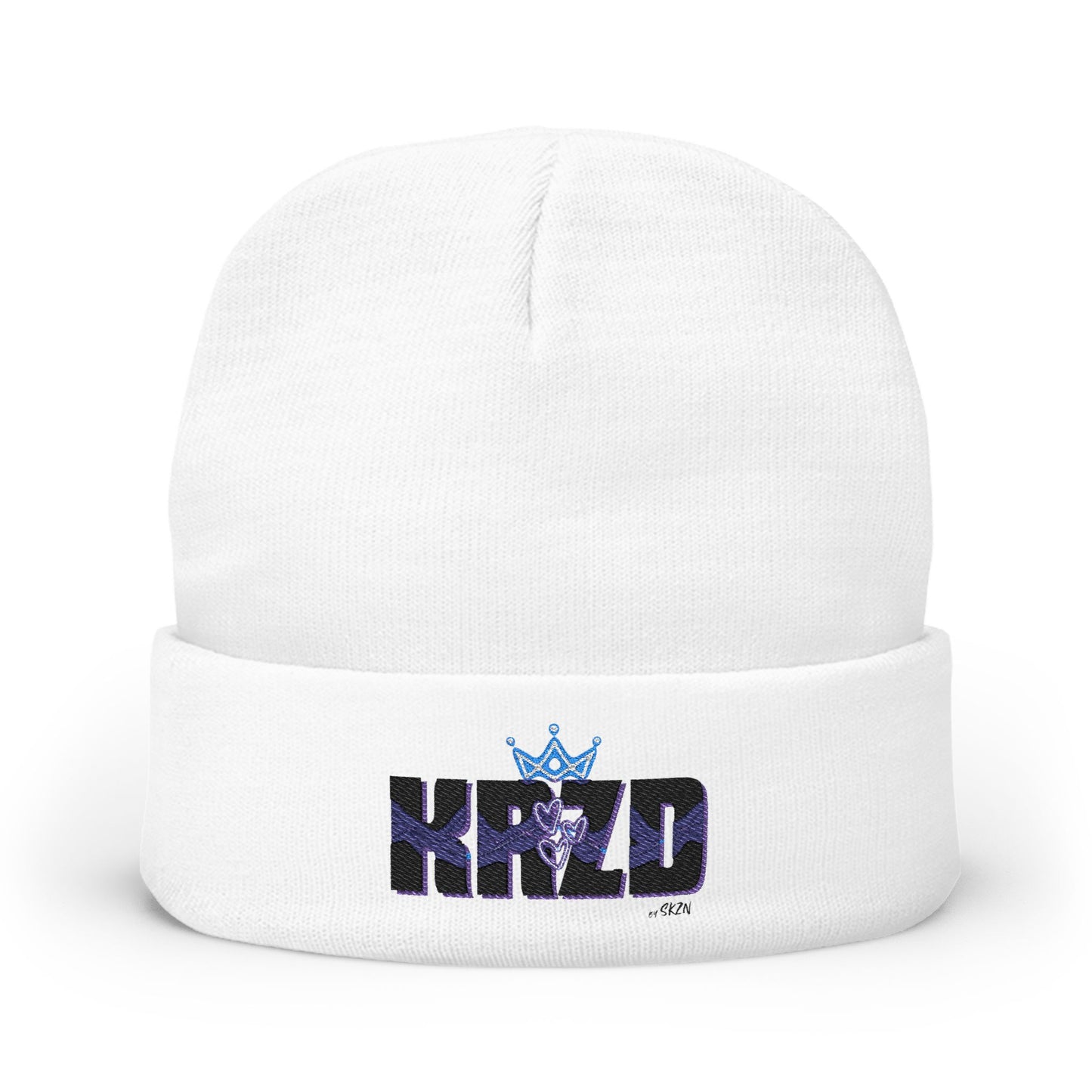 Knit Beanie with Embroidered Crown Design, Stylish Winter Hat, Fashionable Beanie for Teens, Cozy Headwear for Gifts, Casual Winter [...]