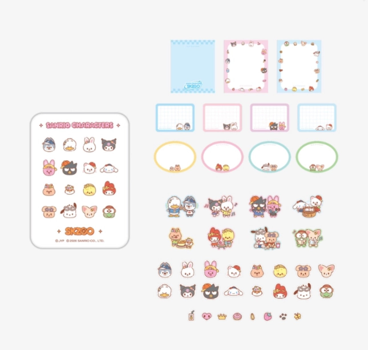 (PRE-ORDER) TIN CASE STICKY NOTE SET - SKZOO X SANRIO CHARACTERS