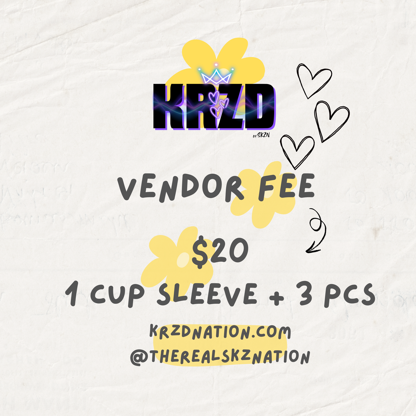Sunshines & Puppy: Vendor Fee